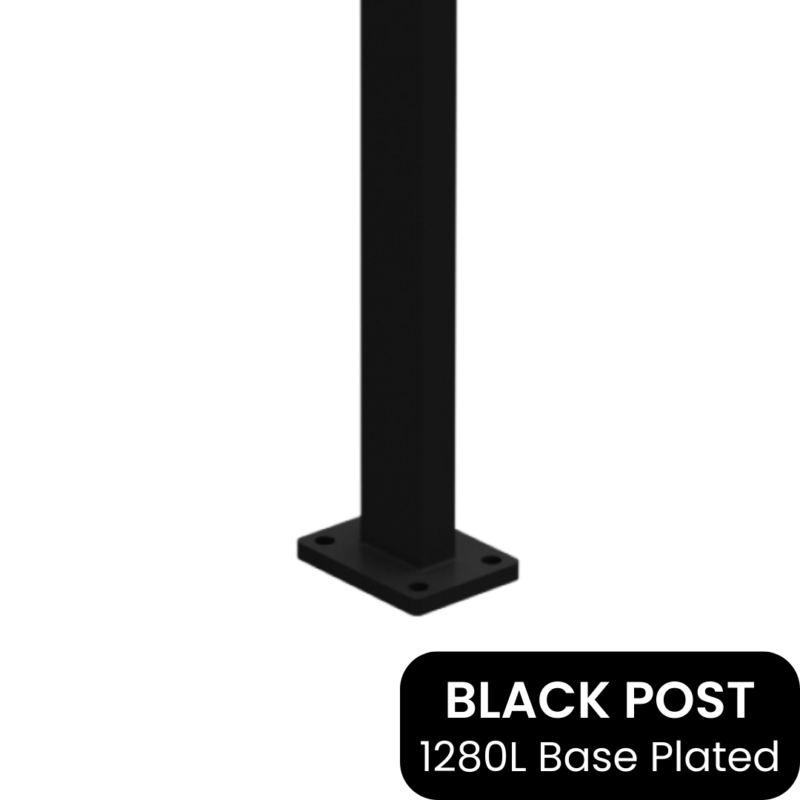 BARR Post | 50x25mm x 1280L Base Plated Black